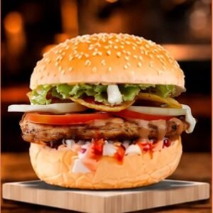 BBQ Potato Chip Burger (Medium)ကြက်ကင်အာလူးကြော် မီဒီယမ်ဘာဂါ