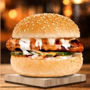BBQ Thousand Burger (Medium)ကြက်ကင်ထောင်စင် မီဒီယမ်ဘာဂါ