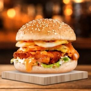 Cheese Egg Burger (Medium)ချိစ်ကြက်ဥ မီဒီယမ်ဘာဂါ