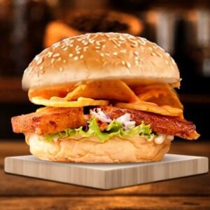Cheese Potato Chip Burger (Medium)ချိစ်အာလူးကြော်ပြား မီဒီယမ်ဘာဂါ