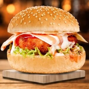 Prawn Cheese Burger (Medium)ပုစွန်ချိစ် မီဒီယမ်ဘာဂါ