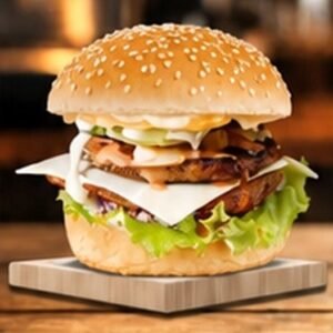 Double Spicy Cheese Burger (Medium)ကြက်သားနှစ်ထပ်အစပ်ချိစ် မီဒီယမ်ဘာဂါ