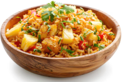 Pineapple Fried Rice (Chicken) (နာနတ်သီးထမင်းကြော်) (ကြက်)
